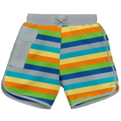Shorts Iplay Pocket Board com fralda de natação embutida cinza multilistra