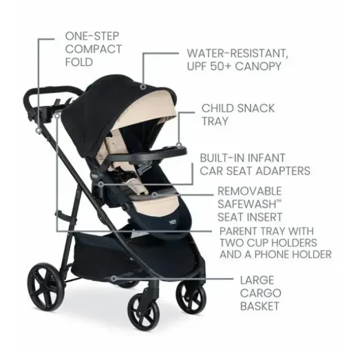 Sistema de viagem Britax Willow Brook S + com base anti-rebote alpina - Sand Onyx