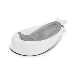Skip Hop - Banheira para bebê, banheira inteligente de 3 estágios, conjunto essencial para banho de bebê Moby, White e Moby, cinza