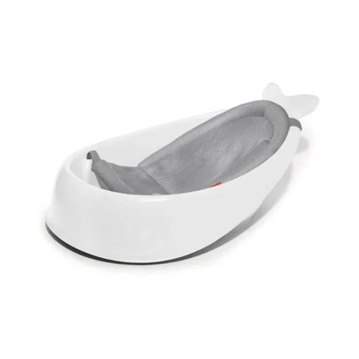 Skip Hop - Banheira para bebê, banheira inteligente de 3 estágios, conjunto essencial para banho de bebê Moby, White e Moby, cinza