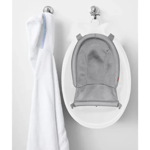 Skip Hop - Banheira para bebê, banheira inteligente de 3 estágios, conjunto essencial para banho de bebê Moby, White e Moby, cinza