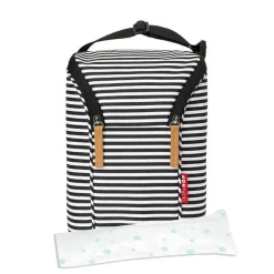 Skip Hop - Bolsa dupla para garrafa Grab &amp; Go, listra preta/branca