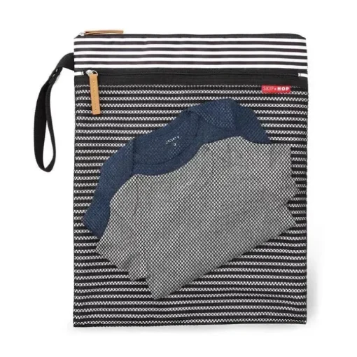 Skip Hop - Bolsa Grab &amp; Go Wet/Dry, listra preta e branca