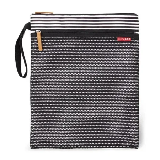 Skip Hop - Bolsa Grab &amp; Go Wet/Dry, listra preta e branca