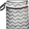 Skip Hop - Bolsa Molhada/Seca para Pegar e Levar, Listras Brancas/Cinzas (Chevron)