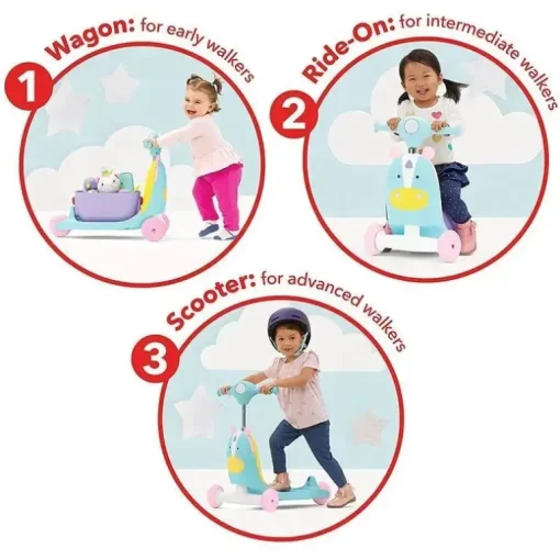 Skip Hop - brinquedo 3 em 1 do zoológico, unicórnio