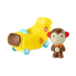 Skip Hop - Brinquedo de avião de carro com estatueta de macaco, equipe do zoológico