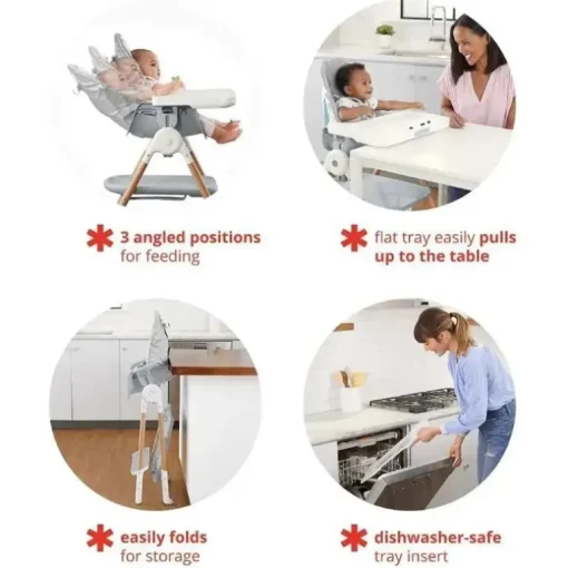 Skip Hop - Cadeira alta conversível Sit-to-Step, cinza