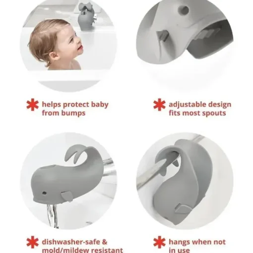 Skip Hop - Capa para Bica de Banho para Bebê, Ajuste Universal, Moby, Cinza