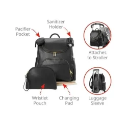 Skip Hop - Conjunto de Mochila de Fraldas 6 em 1 Evermore, Preto