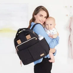 Skip Hop - Conjunto de mochila e bolsa para fraldas Suite, preto