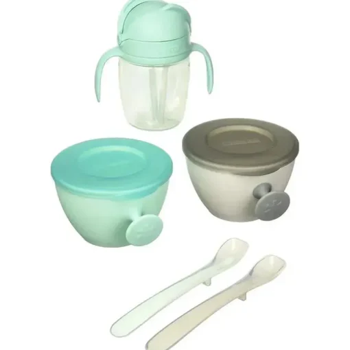 Skip Hop - Conjunto de refeições para alimentação de bebês, azul-petróleo e cinza