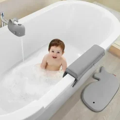 Skip Hop - Conjunto essencial de banho para bebê Moby, cinza 4 unidades