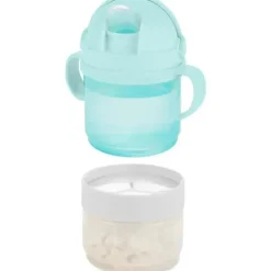 Skip Hop - Conjunto Sip To Snack 2 em 1, azul-petróleo e cinza