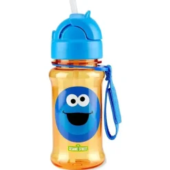 Skip Hop - Copo com canudinho infantil Vila Sésamo com canudo, garrafa de canudo, 12 onças, monstro de biscoito