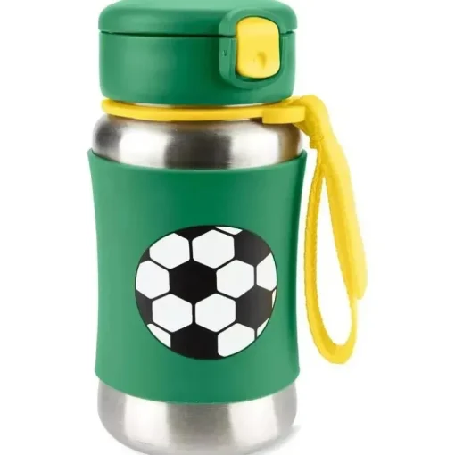 Skip Hop - Garrafa de palha de aço inoxidável Sparks, futebol