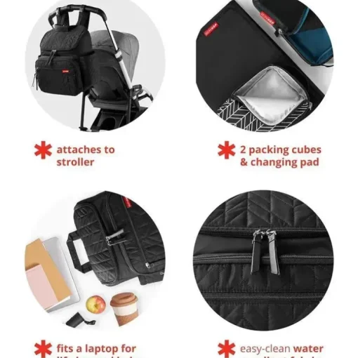 Skip Hop - Mochila Bolsa Fraldas Forma, Cinza