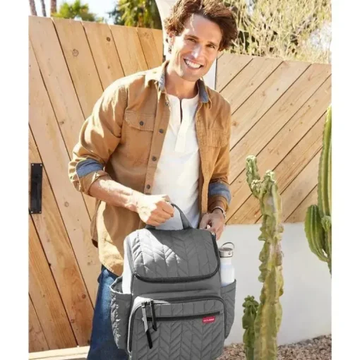 Skip Hop - Mochila Bolsa Fraldas Forma, Cinza