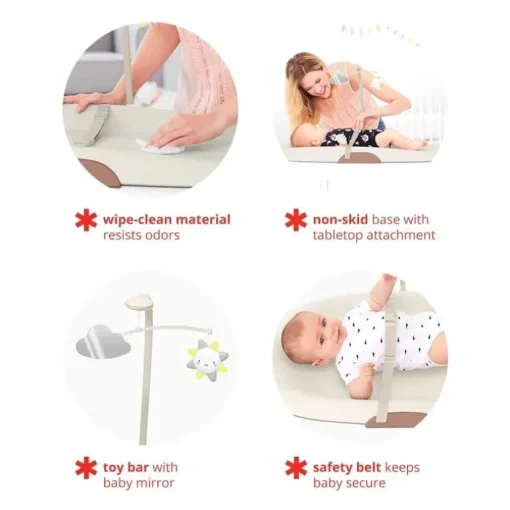 Skip Hop Nursery Style Wipe-Clean Changing Pad, Oat