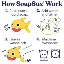 Soapsox Baby Shark - Brinquedo de banho - Esfoliante de banho