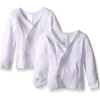 Spasilk - 2 pacotes de camiseta de pressão lateral longa branca