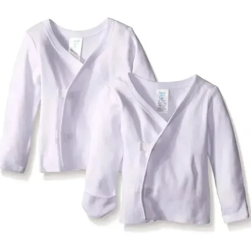 Spasilk - 2 pacotes de camiseta de pressão lateral longa branca