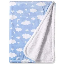 Spasilk - cobertor de lã Velboa para meninos, azul celeste