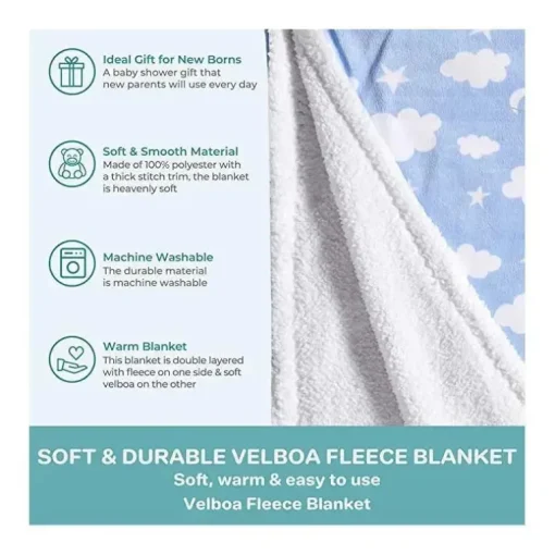 Spasilk - cobertor de lã Velboa para meninos, azul celeste