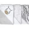 Spasilk - Conjunto de 3 toalhas com capuz, cinza zebra