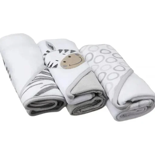 Spasilk - Conjunto de 3 toalhas com capuz, cinza zebra