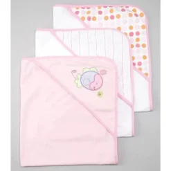 Spasilk - conjunto de toalhas com capuz felpudo 3 unidades, peixe rosa