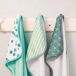 Spasilk - conjunto de toalhas com capuz felpudo 3 unidades, pontos verdes