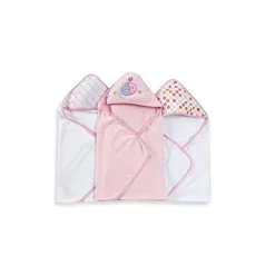 Spasilk - conjunto de toalhas com capuz felpudo 3 unidades, peixe rosa