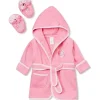 Spasilk - Roupão felpudo 100% algodão com capuz e botinhas para bebê, tamanho único, peixe rosa