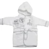 Spasilk - Roupão felpudo 100% algodão com capuz e botinhas para bebê, tamanho único, leão branco
