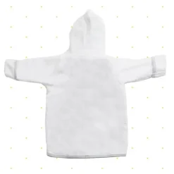 Spasilk - Roupão felpudo 100% algodão com capuz e botinhas para bebê, tamanho único, leão branco