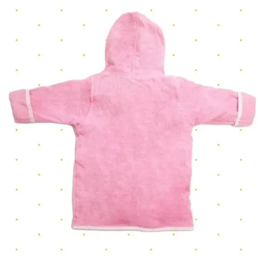 Spasilk - Roupão felpudo 100% algodão com capuz e botinhas para bebê, tamanho único, peixe rosa