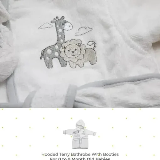 Spasilk - Roupão felpudo 100% algodão com capuz e botinhas para bebê, tamanho único, leão branco