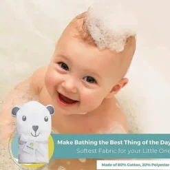 Spasilk - Urso Toalha Animal com Capuz, Branco