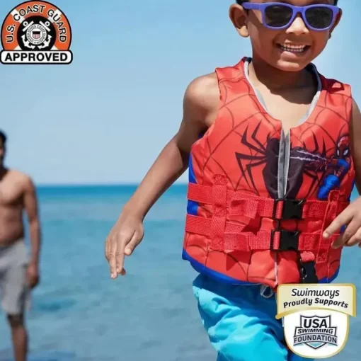 Spin Master - Colete salva-vidas SwimWays Marvel Swim Trainer, para crianças de 33 a 55 libras, Spidey