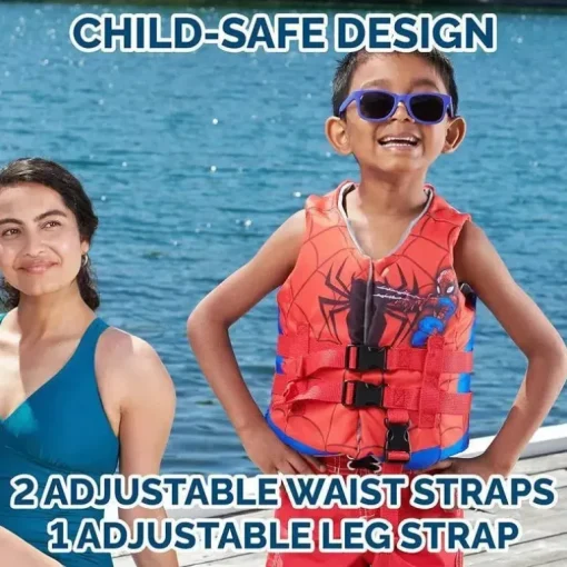 Spin Master - Colete salva-vidas SwimWays Marvel Swim Trainer, para crianças de 33 a 55 libras, Spidey