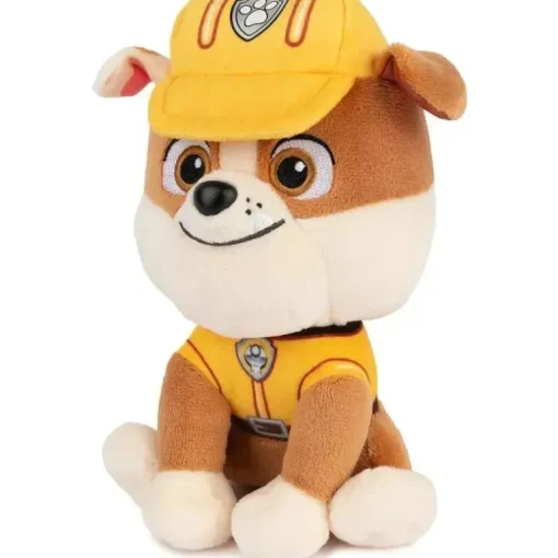 Spin Master - GUND Oficial PAW Patrol Rubble em brinquedo de pelúcia uniforme de construção exclusivo, bicho de pelúcia para idades 1+, 6