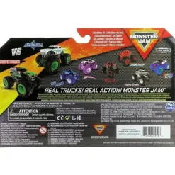 Spin Master - Monster Jam 2023 Oficial Diecast Truck 2-Pack Série 25 Grave Digger vs Global Avenger, maiores de 3 anos