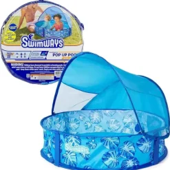 Spin Master - Piscina pop-up Swimways Elite com cobertura e maleta de transporte, para idades de 9 a 24 meses, 32, azul