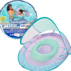 Spin Master - Swimways Baby Spring Pool Float, proteção UPF, crianças de 9 a 24 meses, sereia