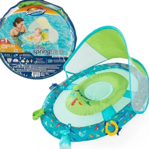 Spin Master - SwimWays Baby Spring Float Splash N Play, proteção UPF, crianças de 9 a 24 meses