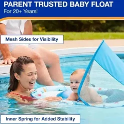 Spin Master - Swimways Baby Spring Pool Float, proteção UPF, crianças de 9 a 24 meses, sereia