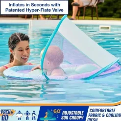 Spin Master - Swimways Baby Spring Pool Float, proteção UPF, crianças de 9 a 24 meses, sereia