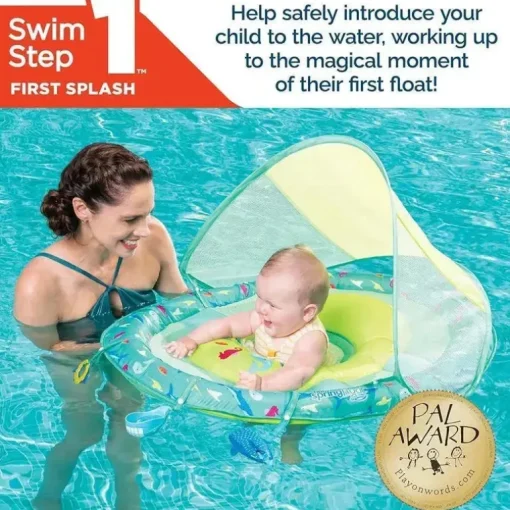 Spin Master - SwimWays Baby Spring Float Splash N Play, proteção UPF, crianças de 9 a 24 meses