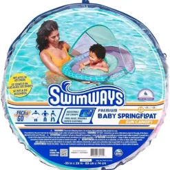 Spin Master - Swimways Baby Spring Pool Float, proteção UPF, crianças de 9 a 24 meses, sereia